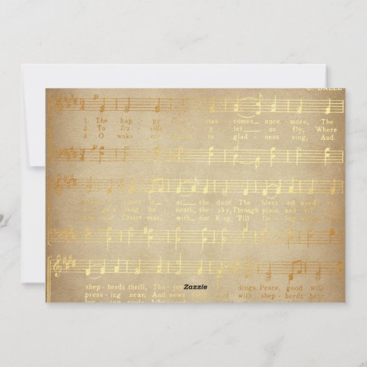 季節のごあいさつ金ゴールドホリーリースホリデーカード シーズンカード (裏面)