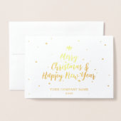 季節のごあいさつ金ゴールド会社フォイルカード 箔カード (封筒付き正面)