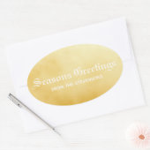 季節のごあいさつ金ゴールド 楕円形シール (封筒)
