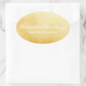 季節のごあいさつ金ゴールド 楕円形シール (バッグ)