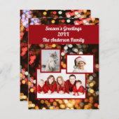 季節のごあいさつ金ゴールド、赤、キラキラの写真 シーズンカード (正面/裏面)