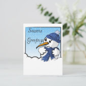 季節のごあいさつ雪だるまはがき シーズンポストカード (スタンド正面)