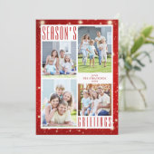 季節のごあいさつ4 Photo Collage Red Lights シーズンカード (スタンド正面)