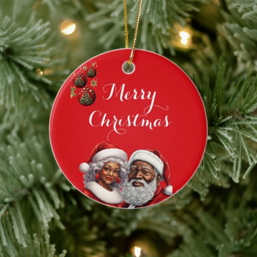 季節のごあいさつ – アフリカ系アメリカオーナメント セラミックオーナメント (ツリー)