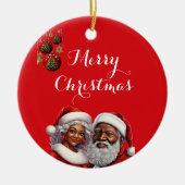 季節のごあいさつ – アフリカ系アメリカオーナメント セラミックオーナメント (正面)