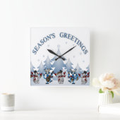 季節のごあいさつ スクエア壁時計 (ホーム)