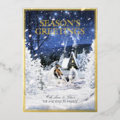 季節のごあいさつ、ブルーメルレコリードッグ&ランブス –  箔シーズンカード (正面)