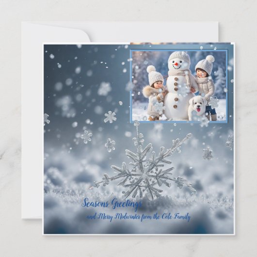 季節のごあいさつ、ミニマリストパーソナライズされた、 カード (正面)