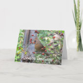 季節のごあいさつ、冬の（鳥）ショウジョウコウカンチョウ カード (正面)