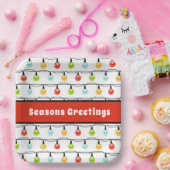 季節のごあいさつ |可愛いクリスマスライト ペーパープレート (パーティー)