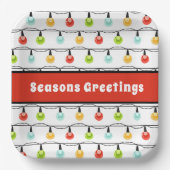 季節のごあいさつ |可愛いクリスマスライト ペーパープレート (正面)