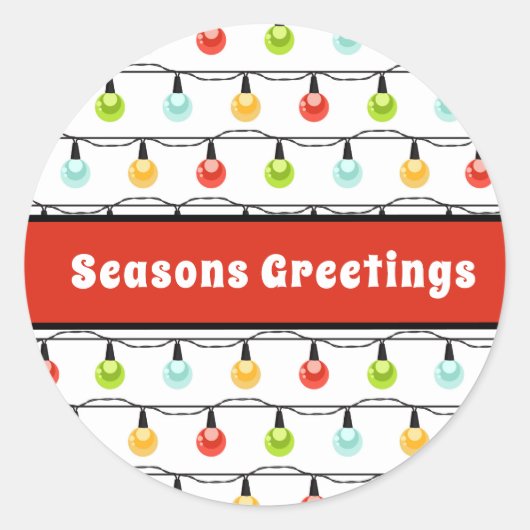 季節のごあいさつ |可愛いクリスマスライト ラウンドシール (正面)