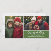 季節のごあいさつ- 2枚の写真 – 植物模様 シーズンカード (正面)