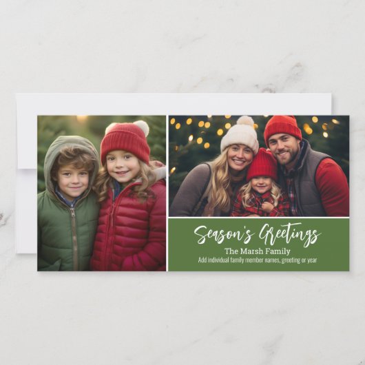 季節のごあいさつ- 2枚の写真 – 植物模様 シーズンカード (正面)