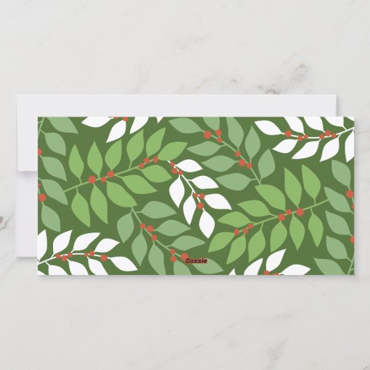 季節のごあいさつ- 2枚の写真 – 植物模様 シーズンカード (裏面)