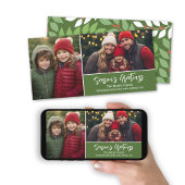 季節のごあいさつ- 2枚の写真 – 植物模様 シーズンカード