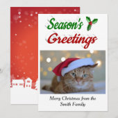 季節のごあいさつHollyクリスマスフォトスクリプト シーズンカード (正面/裏面)