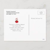 季節のごあいさつRed Santa Hatのクリスマスディアー シーズンポストカード (裏面)