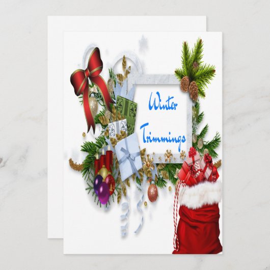 季節のご挨拶と新年のご多幸を祈ります シーズンカード (正面/裏面)