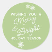 季節のご挨拶　お祭りと優雅さを雪の結晶とともに ラウンドシール (正面)