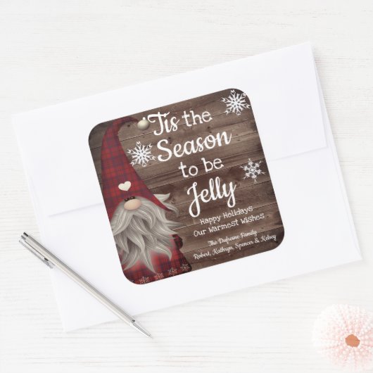 季節のご挨拶♪ オリジナルジャムラベル スクエアシール (封筒)