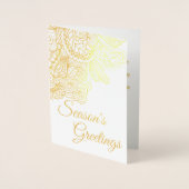 季節のご挨拶！カスタム2枚の写真ホリデーカード 箔カード (正面)