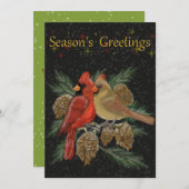 季節のご挨拶 カルディナルズ フラット ホリデー カード (正面/裏面)