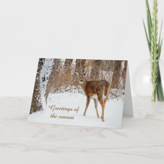 季節のご挨拶 クリスマス シカのカード (正面)