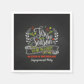 季節のご挨拶 クリスマス/ホリデー スタンダードカクテルナプキン (正面)