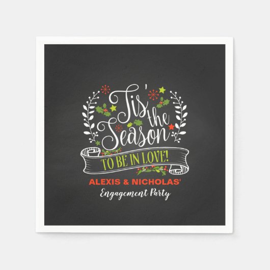 季節のご挨拶 クリスマス/ホリデー スタンダードカクテルナプキン (正面)