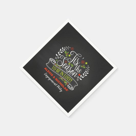 季節のご挨拶 クリスマス/ホリデー スタンダードカクテルナプキン (角)