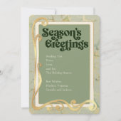 季節のご挨拶 サージュグリーンとゴールドの写真カード シーズンカード (正面)