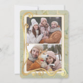 季節のご挨拶 サージュグリーン＆ゴールド 2枚写真カード シーズンカード (裏面)