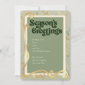 季節のご挨拶 サージュグリーン＆ゴールド 2枚写真カード シーズンカード (正面)