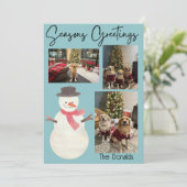 季節のご挨拶 スノーマン フォト カード (スタンド正面)