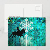季節のご挨拶 ドレッサージ 馬 冬の休暇 シーズンポストカード (正面/裏面)