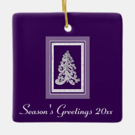 季節のご挨拶 パープル / 任意の色のクリスマスツリー セラミックオーナメント