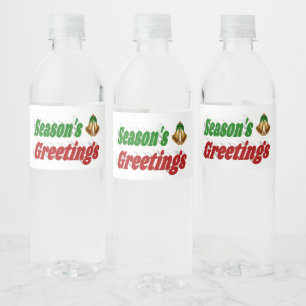 季節のご挨拶 ベル クリスマスタイポグラフィ ペットボトルラベル