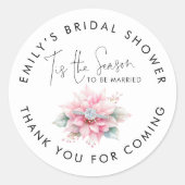 季節のご挨拶 ポインセチア ブライダルシャワー ありがとう ラウンドシール (正面)