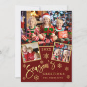 季節のご挨拶 モダンスクリプト 3 枚の写真 コラージュ シーズンカード (正面)