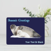 季節のご挨拶 - ワンコハクジラ（またはリングドシール） シーズンカード (スタンド正面)