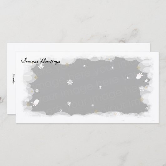 季節のご挨拶 白いバラ シーズンカード (正面/裏面)