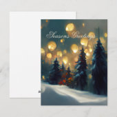 季節のご挨拶 - 穏やかな雪の森 シーズンカード (正面/裏面)