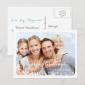 季節のご挨拶 - 雪の結晶 ポストカード (正面/裏面)