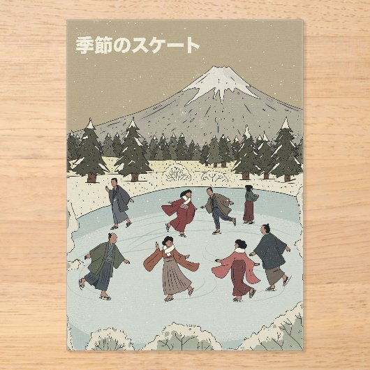 季節のアイススケート アクリル招待状 (正面)