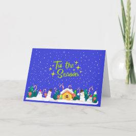 季節のキャンディーケーン ホリデーグリーティングカード シーズンカード