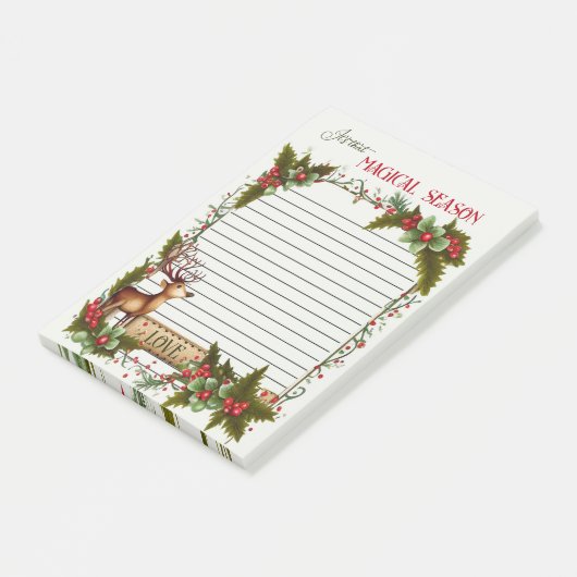 季節のクリスマスおもしろいトナカイ ポストイット (アングル)