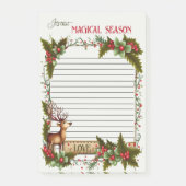 季節のクリスマスおもしろいトナカイ ポストイット (正面)