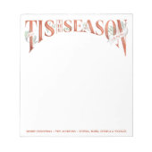 季節のクリスマスに手書きの文字が入った ノートパッド (正面)