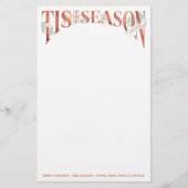 季節のクリスマスに手書きの文字が入った 便箋 (正面)